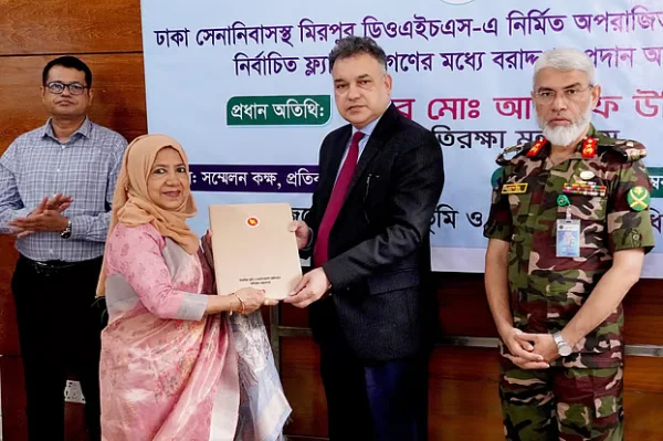 বিডিআর বিদ্রোহ, জাতিসংঘ শান্তি রক্ষা মিশনসহ বিভিন্ন দুর্ঘটনায় গুরুতর আহত ও শহীদ পরিবারের মধ্যে ফ্ল্যাট বরাদ্দ